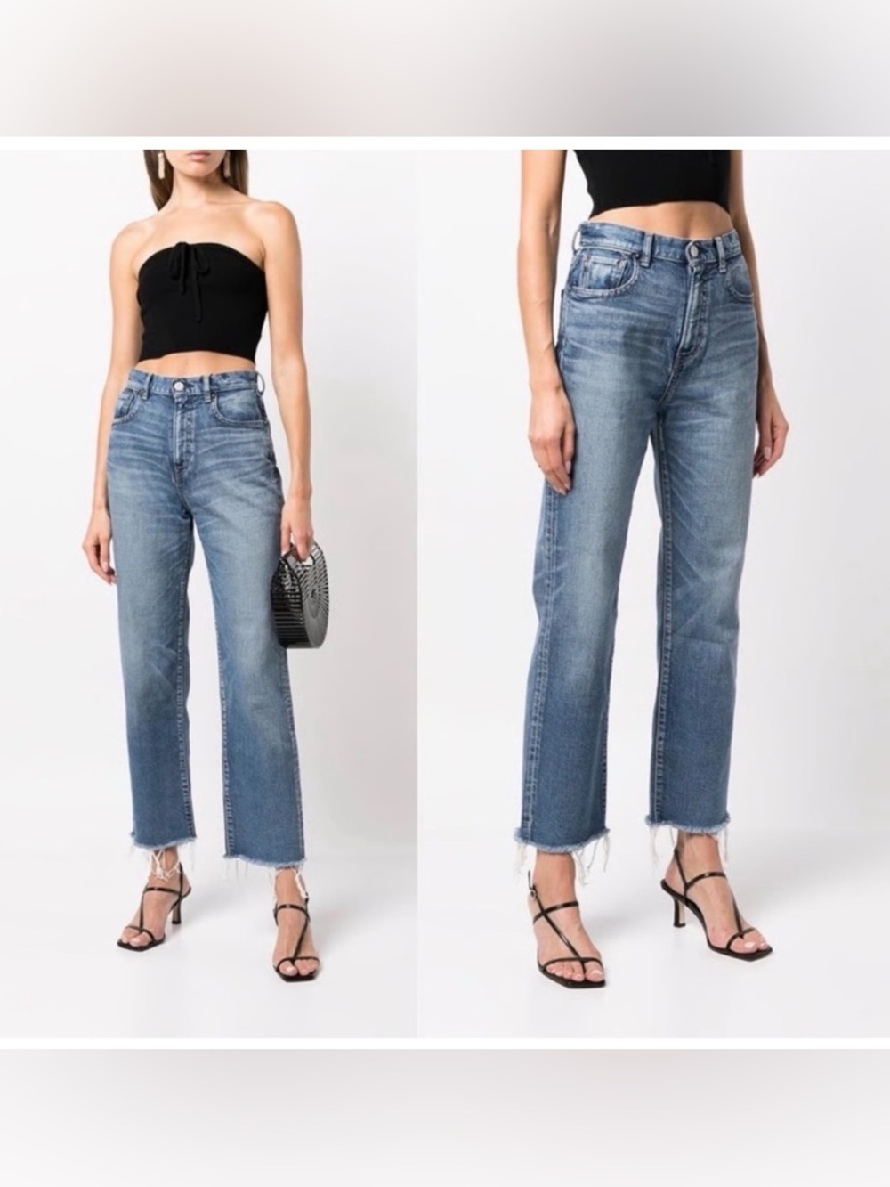 Moussy - Women's Evelyn Cropped Straight-high Rise Jeans size 30